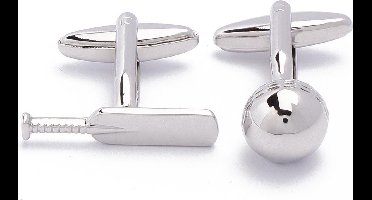 Manchetknopen - Cricket Sport Bal en Bat