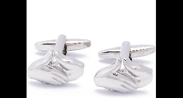 Manchetknopen - Hand Handdruk Schuddende Handen Zilverkleurig