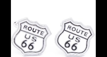 Manchetknopen - Route 66 Embleem Bord