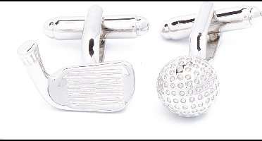 Manchetknopen - Golfclub en Golfbal in Hoog Detail