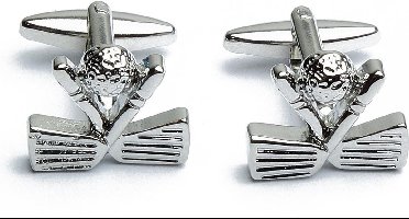 Manchetknopen - Golf Clubs Gekruist met Bal