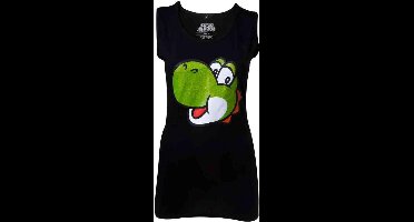 Nintendo Super Mario Tanktop -L- Yoshi Glitter Zwart