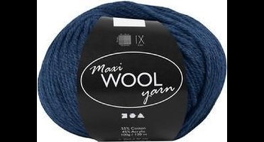 Creativ Company wolgaren blauw - Maxi bol 100g voor breien en haken.