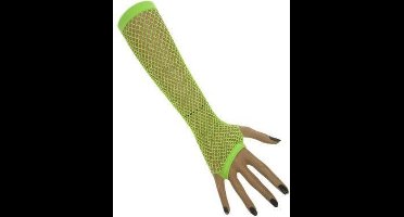 Nethandschoenen lang vingerloos fluor groen