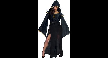 Zwarte lugubre priester outfit voor dames - Volwassenen kostuums