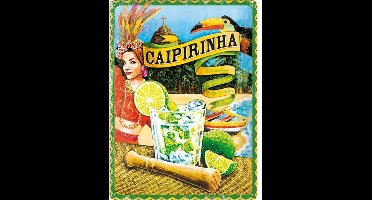 Caipirinha Cocktail Wandbord - Metaal - 15 x 20 cm