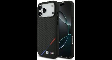 BMW Backcase hoesje geschikt voor iPhone 17 Pro Max - Effen Zwart - Kunstleer