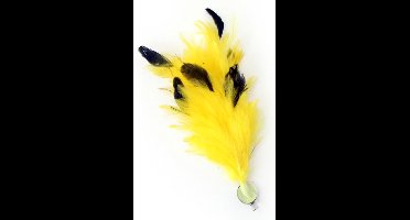 Verenpluim geel 30 cm buigbaar met speld en clip