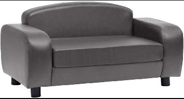 vidaXL - Hondenbank - 80x50x40 - cm - kunstleer - grijs