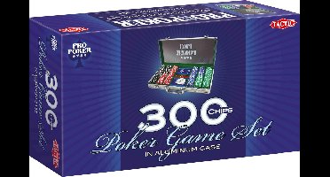 Tactic Pro Poker Set – Pokerset – Luxe Aluminium Koffer – 300 Chips van 11,5 gram – Inclusief Kaarten, Dobbelstenen en Dealer Button – Vanaf 14 Jaar