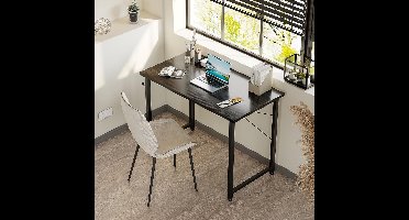 Computertafel Bureautafel met hoofdtelefoonhouder, klein wit bureau Hout PC-tafel Bureautafel voor thuis, kantoor (bruin, 40D x 80B x 73,5H cm)