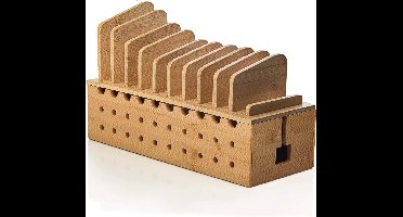 Bamboe Oplaadstation Rack met Kabel Organizer voor Smartphones en Tablets – Hybride Oplossing en Dubbele Docking Station