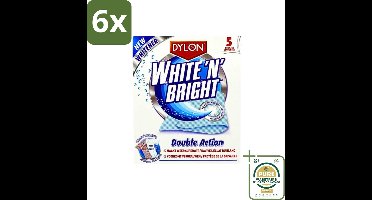 Dylon - Vlekverwijderaar - White & Bright - Superwit & Vlekkeloos - 5 Doekjes - Voordeelverpakking - 6 stuks - Superwit - Wasmiddel