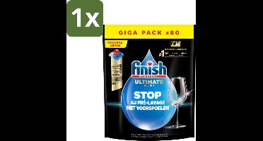 1 x Finish - Powerball - Vaatwasmiddel - Ultieme Alles In 1 - Glansspoelmiddel - 80 Wasbeurten - Vaatwasmiddel - Reiniging - Glans - Vaatwasmiddel Capsule - ACTIVLIFT™