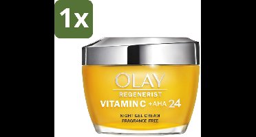 1 x Olay - Vitamine C + AHA24 - Nachtcrème - Vernieuwend & Verhelderend - 50 ml - Nachtcrème - Vitamine C - Aha - Niacinamide - Verheldering