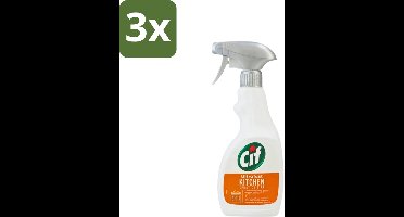 Cif - Keuken Spray - Super Snel - Verwijdert Hardnekkig Vuil - 500ml - Bulkverpakking - 3 stuks