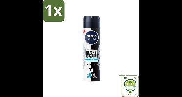 1 x NIVEA Men Deodorant Spray Invisible for Black & White Fresh 150 ml - NIVEA MEN Deodorant - Anti-transpirant - Deodorant Spray - 48 Uur Bescherming - Anti-vlek