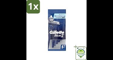 1 x Gillette - Blue II - Wegwerpscheermesjes - Precisie & Comfort - 5 Scheermesjes - Wegwerpscheermesjes - Scheermesjes - Gillette Blue II - Scheermesjes Voor Mannen - Scheermesjes Voor Op Reis