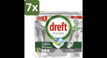 Dreft - Platinum All In One - Vaatwascapsules - Voor Moeilijke Uitdagingen - 15 Capsules - Bulkverpakking - 7 stuks