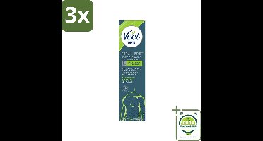3 x Veet for Men - Ontharingscreme - Normale Huid - 200ml - Grootverpakking - Ontharingscrème - Mannen - Gladde Huid - Haargroei Remmen - Veet