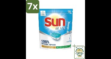 7 x Sun All-in-1 - Eco Label - Vaatwastabletten - 78 Tabletten - Grootverpakking - Vaatwasmiddel - Vaatwastablet - Ecolabel - Milieuvriendelijk - Vetverwijdering