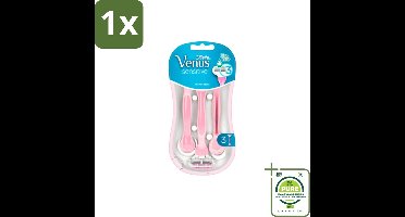 1 x Gillette Venus - Sensitive - Wegwerp Scheermesjes - 3 Scheermesjes - Scheermesjes - Scheermesjes Voor Vrouwen - Gevoelige Huid - Gladde Scheerbeurt - Scheermesjes Gillette Venus
