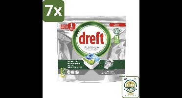 7 x Dreft - Platinum All In One - Vaatwascapsules - Voor Moeilijke Uitdagingen - 15 Capsules - Grootverpakking - Vaatwasmiddel - Vaatwascapsule - Vetoplossing - Filter Reinigen - Vaatwasser Reinigen