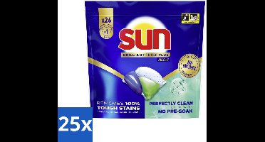 Sun – Vaatwascapsules – Brilliant Shine+ All-in-1 - 26 capsules - Bulkverpakking - 25 stuks