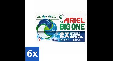 Ariel - 3in1 Wasmiddel Pods - The Big One - Alpine - 15 Pods - Voordeelverpakking - 6 stuks