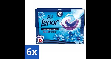6 x Lenor - Wasmiddel Pods - Universeel - Zeebries - 15 Wasbeurten - Lenor Pods - Wascapsules - Zeebries Geur - Wasmiddel - Wasverzachter