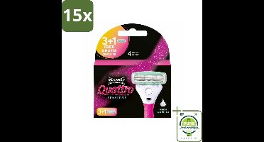 15 x Wilkinson Woman - Navulmesjes - Quattro Sensitive - Zacht - 4 mesjes - Grootverpakking - Scheermesjes - Scheermes - Scheerapparaat - Gevoelige Huid - Scheermesjes Voor Vrouwen