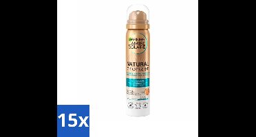 15 x Garnier - Ambre Solaire - Body Mist - Natural Bronzer - 150 ml - Natuurlijke Bruining - Zelfbruinende Mist - Lichaam Teint - Gezicht Teint - Abrikozenpitolie