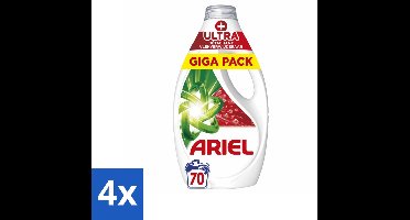 Ariel - Vloeibaar Wasmiddel - +Ultra Vlekverwijderaar - 70 Wasbeurten - 3150 ml - Voordeelverpakking - 4 stuks