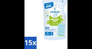 Seepje - Afwasmiddel - Duurzaam & Herbruikbaar - Re-fill - Tintelfrisse Limoen Geur - 500 ml - Bulkverpakking - 15 stuks