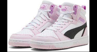 PUMA Puma Rebound V6 Mid Jr Unisex Sneakers - PUMA White-PUMA Black-Pearl Pink