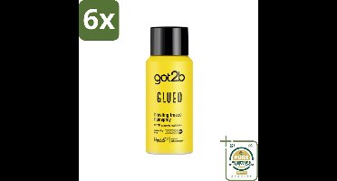 Got2B - Haarspray - Glued Mini - 100 ml - Voordeelverpakking - 6 stuks - Handige reisverpakking - Vegan haarspray