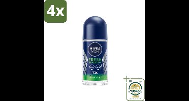 NIVEA MEN - Deodorant Roller - Fresh Sensation - 50 ml - Voordeelverpakking - 4 stuks - Geur - Huidbescherming
