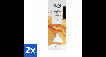 2 x Therme - Orange Happiness - Geurstokjes - Langdurige Geur - Aromatisch - 150ml - Geurstokjes - Huisparfum - Sinaasappelgeur - Aromatische Geur - Mimosa