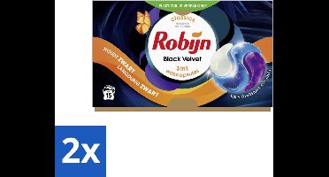 Robijn - 3-in-1 Black Velvet - Wascapsules - 15 Wasbeurten - Voordeelverpakking - 2 stuks