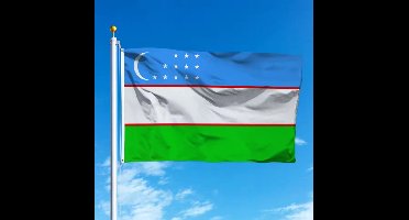 New Age Devi - Oezbekistan Vlag - 90x150cm Beste Kwaliteit