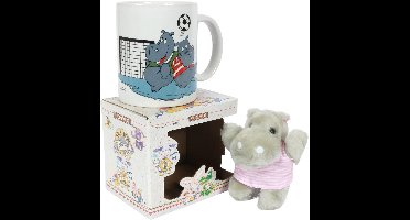 PIA Soft Toys - Nijlpaard mok met pluche - 10 cm