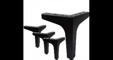 4 stuks - Meubelpoten - meubelpoot - Bankpoten - meubelpootjes zwart - 15 cm - ijzer - driehoekige - voor kast, Banken