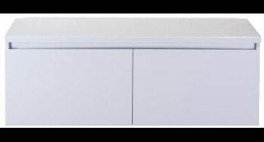 Frozen Badmeubelset 120 cm - Greeplijst in Kleur - Inclusief Wastafelbovenblad Wit Hoogglans