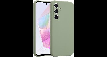 Accezz Hoesje - Geschikt voor Samsung Galaxy A35 - Liquid Silicone Backcover - Cooper Green