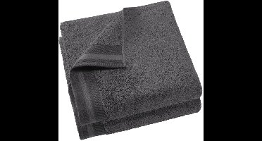 De Witte Lietaer Badlaken Contessa, Dark Grey - 70 x 140 cm - 2 stuks - Katoen