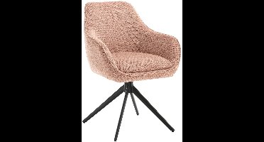 Eetkamerstoel Stof Roze - Draaibaar - 64x59x84cm - Thomas - Livingfurn - Set van 2