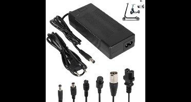 42V 2A Universele Oplader Voor Elektrische Scooter – 36V Lithium Accu – Inclusief 6 Connectoren – Voor Hoverboard, Xiaomi, Ninebot, Driftboard En E-Scooters