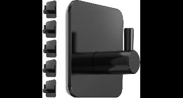 Boraboi® Zwarte zelfklevende handdoekhaken set van 6 voor badkamer en keuken,Zwart,4*4*2,1 cm