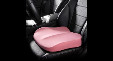 Zitverhoger voor volwassenen, wigvormig zitkussen van traagschuim, verhoogt effectief de hoogte met 10 cm, accessoire voor langeafstandsbussen (roze)