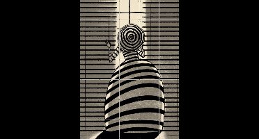 IXXI Lady Umbrella, Jeska Verstegen - 100 x 140 cm - Gratis ophangtool - Grote wanddecoratie en posters - Illustraties, Line art, Grafisch Ontwerp